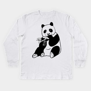 Stick figure panda Kids Long Sleeve T-Shirt